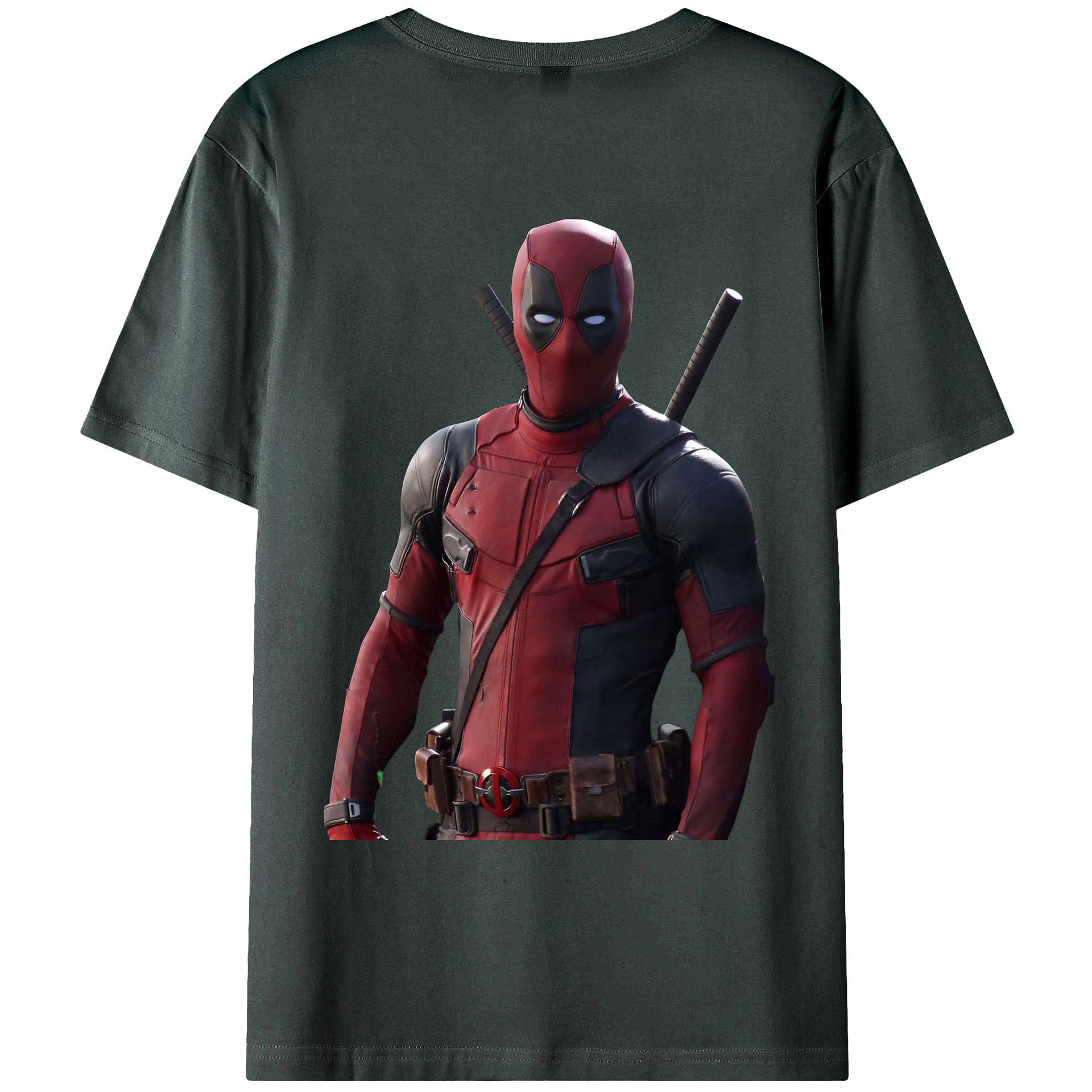 （画像用） Deadpool デッドプール 綿100％ メンズ半袖Tシャツ（バックプリント） 通気性